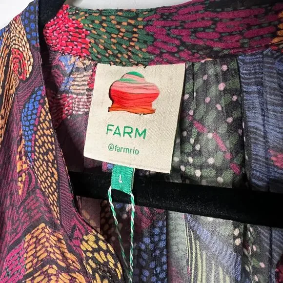 Farm Rio Dotted Macaws Maxi Dress Size Large NWT - Picture 5 of 8